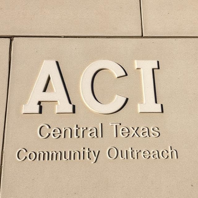 ACI Community Outreach spelled in concrete